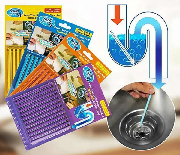 Viemärinpuhdistus- & Hajunpoistotikut – Entsyymipohjainen, Poistaa Tukokset & Hajut (48 kpl)