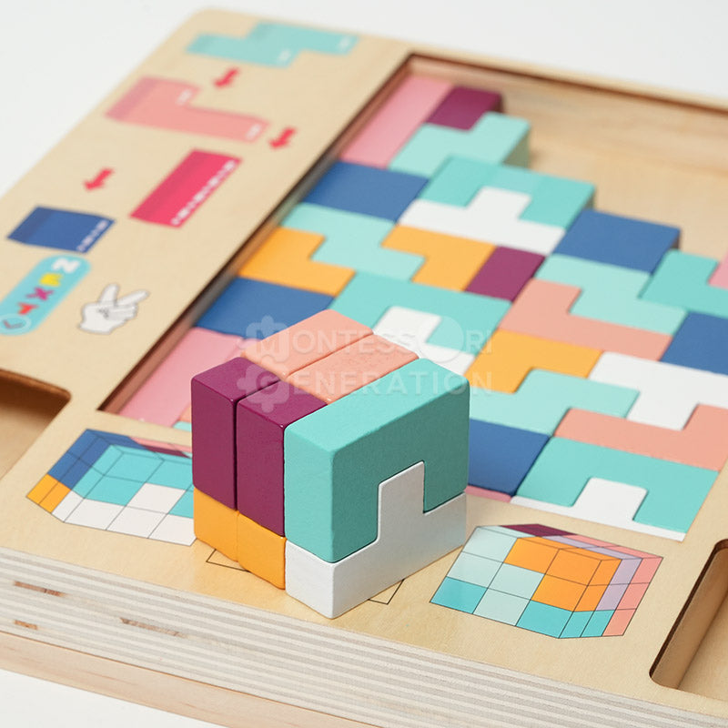 Montessori Tetris puusta