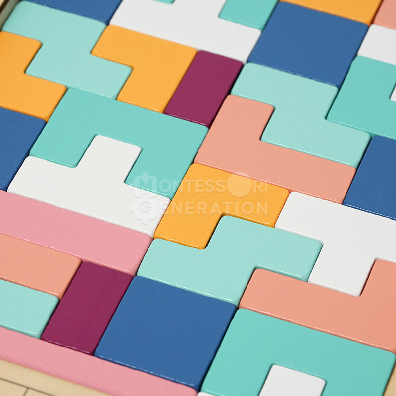 Montessori Tetris puusta
