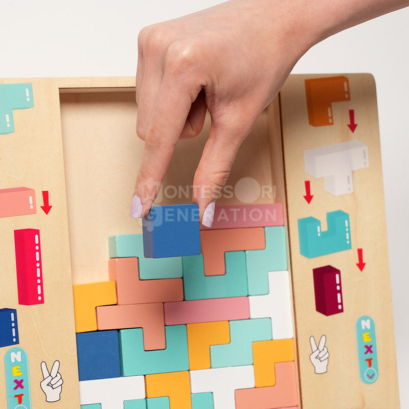 Montessori Tetris puusta