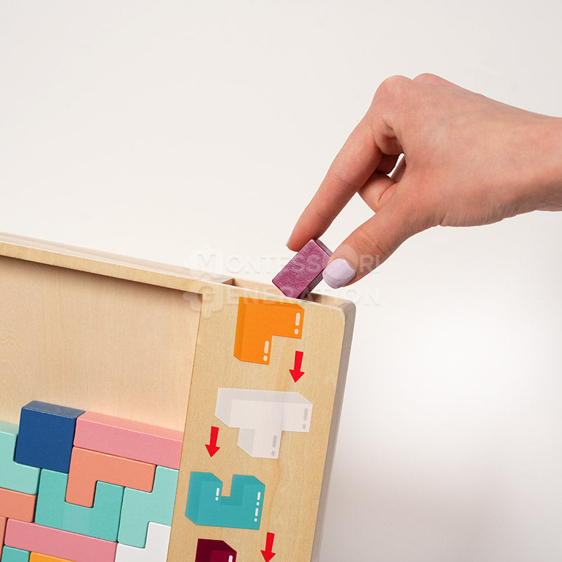 Montessori Tetris puusta