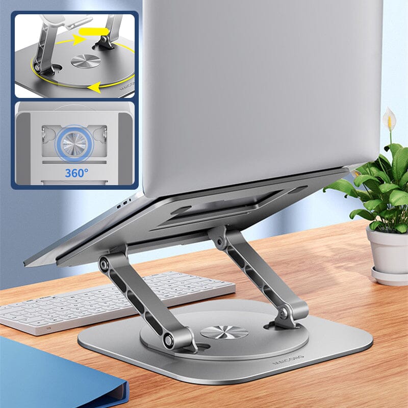 Ergonominen 360° Kääntyvä Tietokonealusta – Säädettävä ja Jäähdyttävä Läppärijalusta